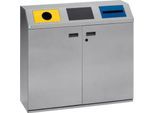 Wertstoff-Sammelstation, eckiges Kopfteil, silber