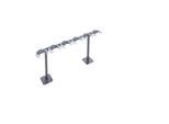Tretrollerständer, 1-seitig, 6 Einstellplätze, mit Diebstahlschutz, B 1060 x T 175 x H 500 mm, Stahl pulverbeschichtet, anthrazit-schwarz, zum Aufdübeln