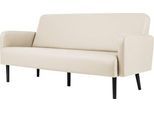 Dreisitzer Sofa meet by Paperflow LISBOA, desinfektionsmittelbeständiger Kunstlederbezug weiß, Fußgestell schwarz, B 1760 x T 815 x H 830 mm