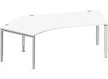 Schäfer Shop Genius Winkelschreibtisch MODENA FLEX 135°, Ansatz links, B 2165 mm, weiß