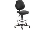 Arbeitsstuhl COUNTER Basic, Sitz-Stopp-Rollen, anthrazit