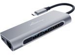 MediaRange USB Type-C Multiport Adapter, 2x USB 3.2, 1x HDMI (4K), LAN-Buchse, silber