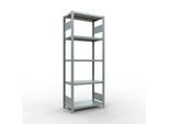 Schulte Lagertechnik Fachbodenregal-Stecksystem MULTIplus 250, Grundregal, Längenriegel, 2000x750x400 mm, 5 Böden, verzinkt