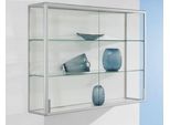 Wand-Präsentationsvitrine, 1520 x 300 x 1020 mm, silber