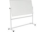 Mobiles Whiteboard Franken U-Act! Line®, Querformat, 2-seitig nutzbar, Stahl weiß emailliert & Aluminium, magnethaftend, Ablageleiste, B 2200 x H 1930 mm