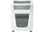 Leitz IQ Office Pro Aktenvernichter P4, Partikelschnitt 4 x 40 mm, 30 Liter, 20 Blatt Schnittleistung, Anti-Papierstau-Technologie, mit Rollen, weiß