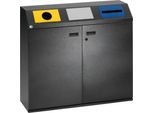 Wertstoff-Sammelstation, eckiges Kopfteil, antiksilber