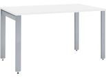 Schäfer Shop Select Schreibtisch LOGIN, 4-Fuß, B 1200 x T 800 x H 740 mm, weiß/weißalu