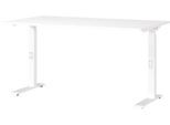Schreibtisch Porto, mechanisch höheneinstellbar, C-Fuß, B 1400 x T 800 x H 680-910 mm, weiß/weiß