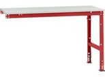 Manuflex Ansatztisch UNIVERSAL Standard, 1500 x 800 mm, Kunststoff lichtgrau, rubinrot