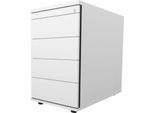 Schäfer Shop Select Standcontainer 13333, 1 Utensilienauszug, abschließbar, 4 Schübe, B 428 x T 800 x H 740 mm, lichtgrau