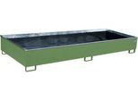 Bauer Regalwanne RW 3300-3 PE, mit PE-Einsatz, B 3262 x T 1312 x H 383 mm, bis 1000 l, Stahl lackiert, resedagrün