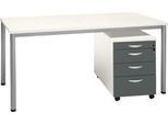 Komplettset NEVADA, Schreibtisch B 1600 mm, Rundrohrfuß