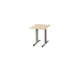 Schäfer Shop Select Besprechungstisch Planova Basic, Quadrat, T-Fuß, B 800 x T 800 x H 717 mm, Ahorn/weißaluminium RAL 9006