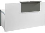 Empfangstheke Come-In, 1 Ablage, gerade, Breite 1600 mm, weiß/graphit