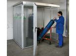 Gasflaschencontainer, für Außenbereich, mit Dach und Einflügeltür, feuerverzinkt, für 60 Flaschen