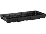 Auffangwanne für Kleingebinde CEMO 10/5, Volumen 27 l, für Regalfachmaß 1000 x 500 mm, ohne Gitterrost, mit Zulassung, stapelbar, Polyethylen, schwarz