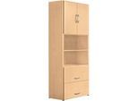 Kombischrank PALENQUE, 6 OH, Holztüren, HR-Auszug, B 800 x T 420 x H 2160 mm, Buche