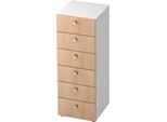 Schubladenschrank TOPAS LINE, 3 OH, B 400 mm, weiß/Eiche-Dekor