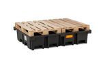PE-Palettenauffangwanne CEMO 425/4 für 2 Europaletten quer, L 1670 x B 1270 x H 360 mm, 425 l, für 4 x 200 l Fässer, ohne Gitterrost