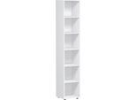 Regal, 6 Ordnerhöhen, 5 Böden, B 400 x T 400 x H 2160 mm, weiß