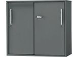 Schäfer Shop Select Anstell-/Aufsatz-Schiebetürenschrank SET UP, 2 OH, B 800 x T 420 x H 726 mm, graphit/graphit