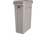 Rubbermaid Abfallbehälter Slim Jim, L 510 x B 280 x H 750 mm, 87 l, Kunststoff, beige