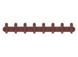Wandgarderobe Functionals KROK HJH 90 Maroon Red, 16 Haken, bis 10 kg, B 900 mm, Stahl und Kunststoff, rot