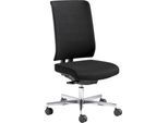 Schäfer Shop Genius Bürostuhl SSI PROLINE PREMIUM P2, teilautomatische Synchronmechanik, ohne Armlehnen, Polster-Rückenlehne, schwarz/alusilber