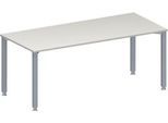 Schäfer Shop Genius Konferenztisch MODENA FLEX, Rechteck, 4-Fuß Quadratrohr, B 1800 x T 800 x H 720-840 mm, lichtgrau/weißaluminium RAL 9006