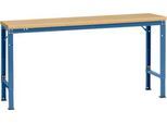 Manuflex Grundtisch UNIVERSAL Spezial, 1750 x 800 mm, Multiplex natur, brillantblau