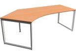 Schäfer Shop Genius Winkelschreibtisch MODENA FLEX, 135°, Bügelfuß, Ansatz links, B, B 2165 mm, Buche-Dekor
