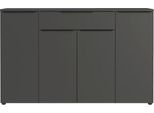 Sideboard Porto, mit 1 Schublade und 4 Türen, B 1610 x T 400 x H 1010 mm, graphit