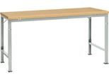 Manuflex Grundtisch UNIVERSAL Spezial, 1750 x 1000 mm, Multiplex natur, lichtgrau