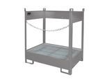 Fass-Stapelpalette Bauer FSP-2, seitlich offen, für 2 x 200 l Fass, grau