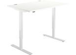 Schäfer Shop Select Schreibtisch Start Off, elektrisch höhenverstellbar, Rechteck, T-Fuß, B 1200 x T 800 x H 755-1255 mm, weiß