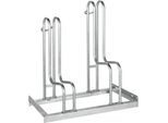 Bügelparker, 1-seitig, für Reifen bis B 55 mm, B 700 x T 1850 x H 740 mm, Stahl feuerverzinkt, 2 Einstellplätze, zerlegt
