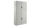 Rolladenschrank, B 1100 x T 415 x H 2040 mm, abschließbar, ohne Fachböden, High Impact Polystyrol, grau/grau