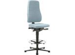 Drehstuhl All-in-One 9641, mit Gleiter und Aufstiegshilfe, Stoffpolster, Duotec grau