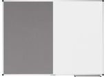 Kombiboard Legamaster UNITE, Pinboard & Whiteboard, B 1200 x T 12,6 x H 900 mm, Markerablage, lackierter Stahl & Filz, weiß & grau