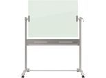 Glastafel Nobo Diamond, fahrbar, magnethaftend, Arbeitsfläche 1200 x 900 mm