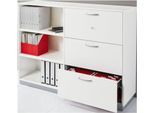 Schäfer Shop Genius Hängeregistraturschrank TETRIS SOLID, 3 OH, B 800 mm, abschließbar, mit Abdeckplatte, weiß/weißalu