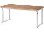 Arbeitstisch Serie adlatus 600, 2000 x 900 x 740-1140 mm, Buche-Massiv-Platte