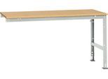 Manuflex Ansatztisch UNIVERSAL Standard, Tischplatte Multiplex, 1750x1000, lichtgrau