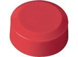 Rundmagnete MAUL, Kunststoff & Metall, Feinstruktur, Haftkraft 170 g, ø 15 x 7,5 mm, rot, 20 Stück