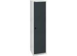 Schäfer Shop Genius Flügeltürschrank FS, Stahl, mit Belüftungslöchern, B 545 x T 420 x H 1950 mm, 5 OH, lichtgrau/anthrazitgrau, bis 250 kg