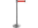 Gurtpfosten ALLROUNDLINE, aus Edelstahl, Gurtbandmaß L 3500 x B 50 mm, 2-er Set, rot