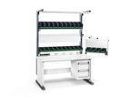 Bott Arbeitsplatzsystem Avero Komplettmodul 2, elektrisch höhenverstellbar, HPL beschichtete Spanplatte, bis 300 kg, lichtgrau/anthrazitgrau
