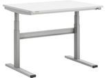 Treston TED Arbeitstisch M900, B 1100 x T 800 mm, elektrisch höhenverstellbar, T-Fuß, lichtgrau RAL 7035