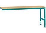 Manuflex Ansatztisch UNIVERSAL Standard, 2000 x 800 mm, Multiplex natur, wasserblau
